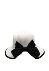 Serafina Collection Bow Cloche Hat, White & Black