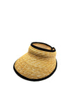 Serafina Collection Straw Visor Hat, Natural & Black