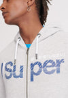 Superdry Core Split Logo Zip Hoodie, Grey