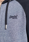Superdry Vintage Logo Embroidery Zipped Jacket, Tois Blue Grit