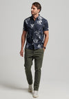 Superdry Vintage Hawaiian Short Sleeve Shirt, Mono Hibiscus Navy