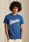 Superdry Vintage Logo Source T-Shirt, Bright Blue Marl