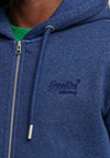 Superdry Vintage Embroidered Logo Full Zip Hoodie, Bright Blue Marl