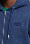 Superdry Vintage Embroidered Logo Full Zip Hoodie, Bright Blue Marl