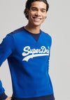 Superdry Vintage Logo College Crew Neck Sweatshirt, Blue