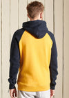 Superdry Vintage Logo Baseball Hoodie, Turmeric Marl & Eclipse Navy