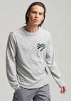 Superdry Vintage Logo Long Sleeve T-Shirt, Athletic Grey Marl
