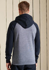 Superdry Vintage Logo Baseball Full-Zip Hoodie, Tois Blue Grit & Eclipse Navy