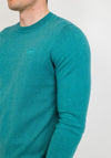 Superdry Orange Label Cotton Crew Neck Sweater, Ocean Green Marl