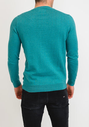Superdry Orange Label Cotton Crew Neck Sweater, Ocean Green Marl