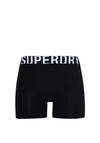 Superdry Dual Logo 2 Pack Boxers, Black