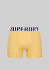 Superdry Dual Logo 2 Pack Boxers, Mazarine & Nautical Yellow
