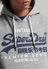 Superdry Vintage Logo Hoodie, Grey Marl