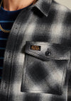 Superdry Vintage Wool Zip Overshirt, Roscoe Check Ecru