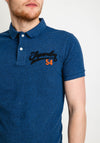 Superdry Vintage Superstate Polo Shirt, Bright Blue Marl