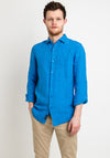 Superdry Studios Casual Linen Shirt, New Royal