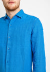 Superdry Studios Casual Linen Shirt, New Royal