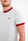 Superdry Vintage Ringer T-Shirt, Glacier Grey Marl
