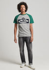 Superdry Vintage CL Raglan T-Shirt, Athletic Grey Marl