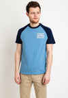 Superdry Vintage Gym Athletic Raglan T-Shirt, Thrift Blue Marl & Rich Navy