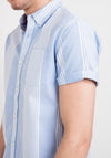 Superdry Classic East Coast Short Sleeve Shirt, Blue