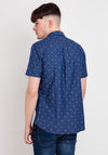 Superdry Classic Shoreditch Print Short Sleeve Shirt, Blue