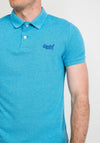 Superdry Classic Pique Polo Shirt, Electric Blue Grit