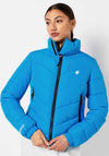 Superdry Womens Sports Short Puffer Jacket, Aqua Blue