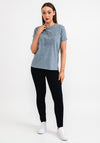 Superdry Womens Vintage Cooper Embossed T-shirt, Creek Blue Grit Grindle