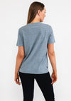 Superdry Womens Vintage Cooper Embossed T-shirt, Creek Blue Grit Grindle