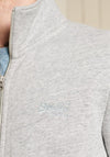 Superdry Vintage Logo Embroidered Full Zip Sweatshirt, Grey Marl