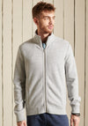 Superdry Vintage Logo Embroidered Full Zip Sweatshirt, Grey Marl