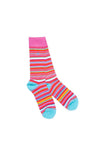 Swole Panda Pink & Blue Narrow Striped Bamboo Socks, 40-45