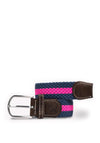 Swole Panda Stripe Woven Belt, Navy & Pink