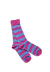 Swole Panda Pink & Blue Striped Bamboo Socks, 40-45