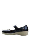 Softmode Jesse Metallic Velcro Comfort Shoes, Navy