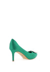 Tamaris Satin Diamante Brooch Court Shoes, Green