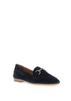 Tamaris Suede Gold Buckle Loafers, Navy