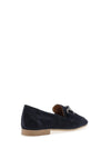 Tamaris Suede Gold Buckle Loafers, Navy