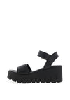 Tamaris Leather Chunky Platform Sandals, Black