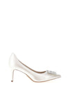 Tamaris Diamante Brooch Pointed Toe Court Shoes, Silver