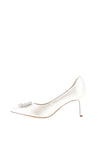 Tamaris Diamante Brooch Pointed Toe Court Shoes, Silver
