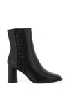 Tamaris Embossed Woven Leather Ankle Boot, Black