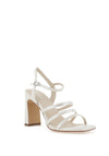 Tamaris Shimmer Multi Strap Heeled Sandals, Pearl