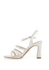 Tamaris Shimmer Multi Strap Heeled Sandals, Pearl