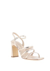 Tamaris Shimmer Multi Strap Heeled Sandals, Champagne