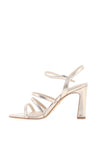 Tamaris Shimmer Multi Strap Heeled Sandals, Champagne