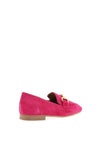 Tamaris Suede Gold Buckle Loafers, Pink