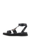 Tamaris Leather Spot Strap Sandals, Black