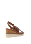 Tamaris Leather Laser Cut Wedges, Tan